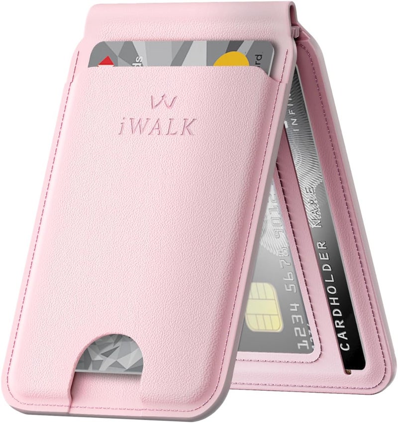 iWalk Stronger Magnetic Wallet, Upgraded for MagSafe Wallet, RFID Blocking, 5 Card Holder with Adjustable Stand, Slim Leather Phone Wallets for iPhone 17/16/15/14/13/12 Series, iPhone Wallets - Image 1